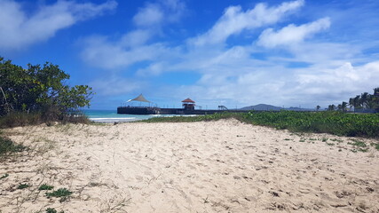 Sandy beach on the island of Isabela, Galapagos archipelago.