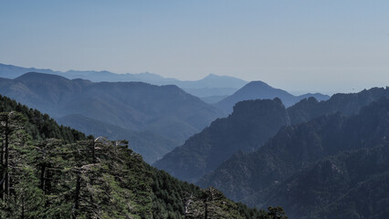 Naklejka premium The GR 20 is a GR footpath that crosses the Mediterranean island of Corsica running approximately north-south.