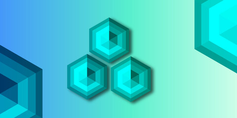 Fototapeta premium Abstract background modern blue futuristic graphic. light blue decoration with gold stripes. vector abstract background texture design, bright poster, banner green and sky blue background. hexagon.