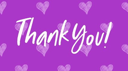 Thank You Card. Hand Written Lettering for Title, Heading, Photo Overlay, Wedding Invitation, Thank You Message. Heart shaped frame with thank you words, elegant thank you card 