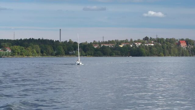 Sailing boat in the Archipelago in Stockholm