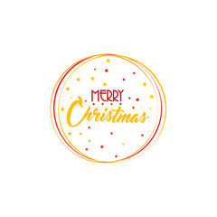 Isolated merry christmas shiny label Vector illustration