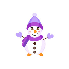 Isolated snowman with hat and scarf Vector illustration