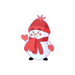 Isolated snowman with hat and scarf Vector illustration