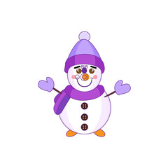 Isolated snowman with hat and scarf Vector illustration
