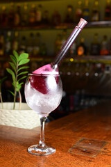 red fruit drinks, exotic ice cups and citrus fruits