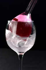 red fruit drinks, exotic ice cups and citrus fruits