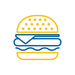 Burger vector icon. Fast food sign