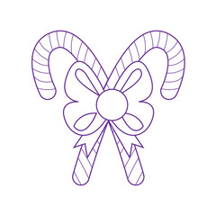 Isolated decorated christmas cane Vector illustration design