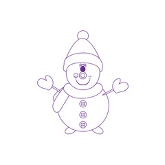 Isolated snowman with hat and scarf Vector illustration