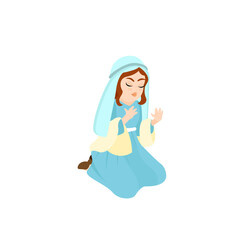 Virgin mary character of nativity Vector illustration