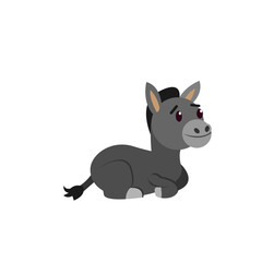 Isolated happy donkey nativity character Vector illustration