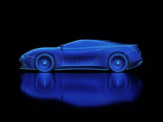 Aerodynamic Blueprint Prototype Sports Car Concept - 477516991