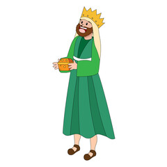 Isolated Wise Man christmas character Vector illustration