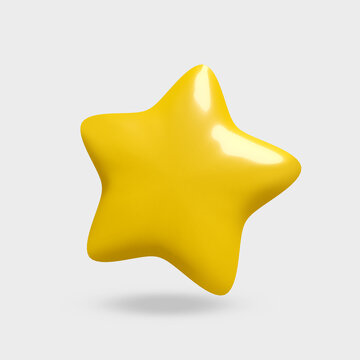 3d render star isolated in white background - 3d star