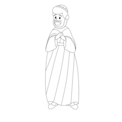 Isolated Wise Man christmas character Vector illustration