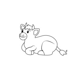 Isolated happy cow nativity character Vector illustration
