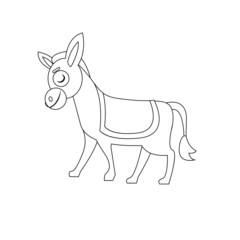 Isolated happy donkey nativity character Vector illustration