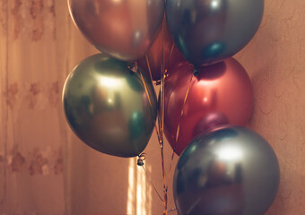 Beautiful birthday balloons of different colors