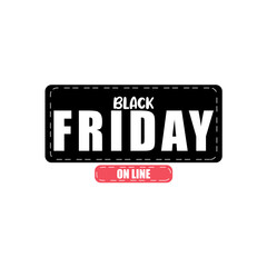 Isolated black friday label discount Vector illustration
