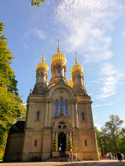 Fototapeta na wymiar Russisch-Orthodoxe Kirche in Wiesbaden