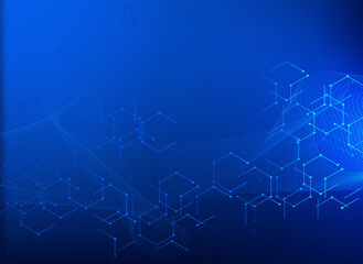 Science template wallpaper or banner with a DNA molecules.