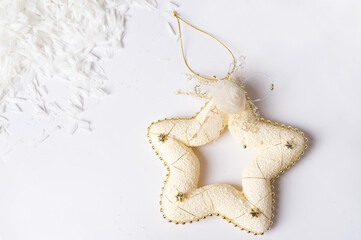christmas star decoration at white background. holiday concept