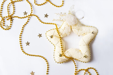 christmas star decoration at white background. holiday concept