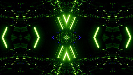 Neon Disco Lights And Futuristic Hi-Tech Sci Fi Illustration Background Wallpaper Texture for Banners, Web Templates, Titles, Texts, Flyers, Book Covers and ect.