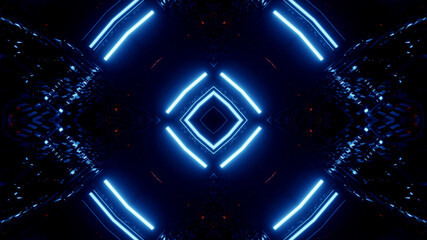 Obraz premium Neon Disco Lights And Futuristic Hi-Tech Sci Fi Illustration Background Wallpaper Texture for Banners, Web Templates, Titles, Texts, Flyers, Book Covers and ect.
