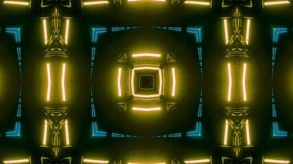 Neon Disco Lights And Futuristic Hi-Tech Sci Fi Illustration Background Wallpaper Texture for Banners, Web Templates, Titles, Texts, Flyers, Book Covers and ect.