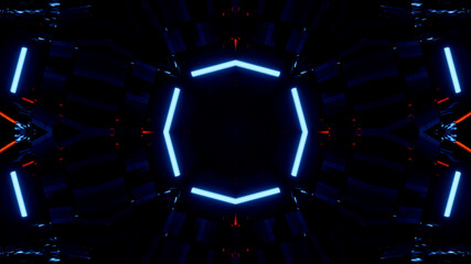 Neon Disco Lights And Futuristic Hi-Tech Sci Fi Illustration Background Wallpaper Texture for Banners, Web Templates, Titles, Texts, Flyers, Book Covers and ect.