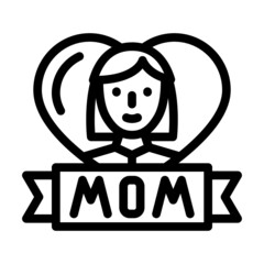 mothers day line icon vector. mothers day sign. isolated contour symbol black illustration