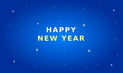 Fototapeta premium Happy new year. The sky at night. Flat vector background design.