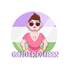 Isolated happy genderqueer person Vector illustration desing