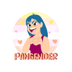 Isolated happy pangender person Vector illustration desing