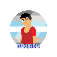 Isolated angry demiboy person Vector illustration design