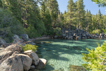 Lake tahoe water, sand, and rocks, beauty of one of the most beautiful places in the world © Dennis W. McHugh