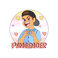 Isolated happy pangender person Vector illustration desing