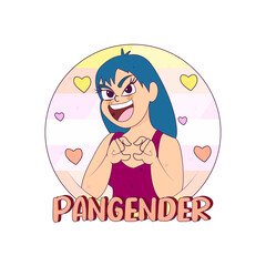 Isolated happy pangender person Vector illustration desing