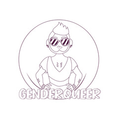 Isolated happy genderqueer person Vector illustration desing