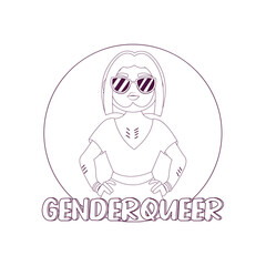 Isolated happy genderqueer person Vector illustration desing