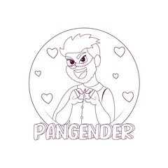 Isolated happy pangender person Vector illustration desing