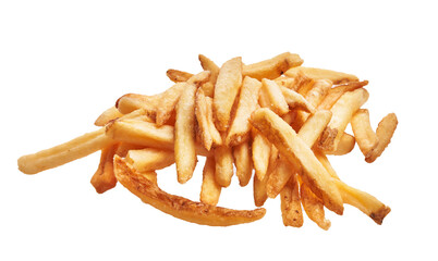  Bunch of french fried potatoes isolated over white background