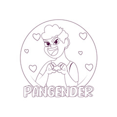 Isolated happy pangender person Vector illustration desing