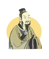 Mencius; or Mengzi was a Chinese Confucian philosopher. Vector