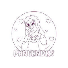 Isolated happy pangender person Vector illustration desing