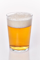  One glass of beer isolated over white background