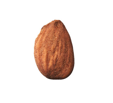  Single almond isolated over white background