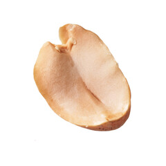 Half peeled peanut isolated on a white background